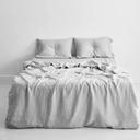 Sage & Olive Stripe 100% French Flax Linen Bedding Set - Queen Special - Bed Threads