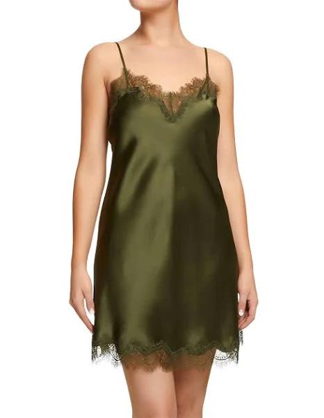 Sainted Sisters Scarlett Silk Chemise L32002 Olive L / Olive