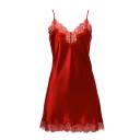 Sainted Sisters Silk Satin Chemise with Lace Ivory