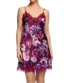 Sainted Sisters Silk Satin Chemise with Lace Ivory