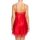 Sainted Sisters Silk Satin Chemise with Lace Ivory
