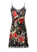 Sainted Sisters Silk Satin Chemise with Lace Ivory