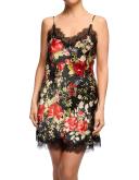 Sainted Sisters Silk Satin Chemise with Lace Ivory
