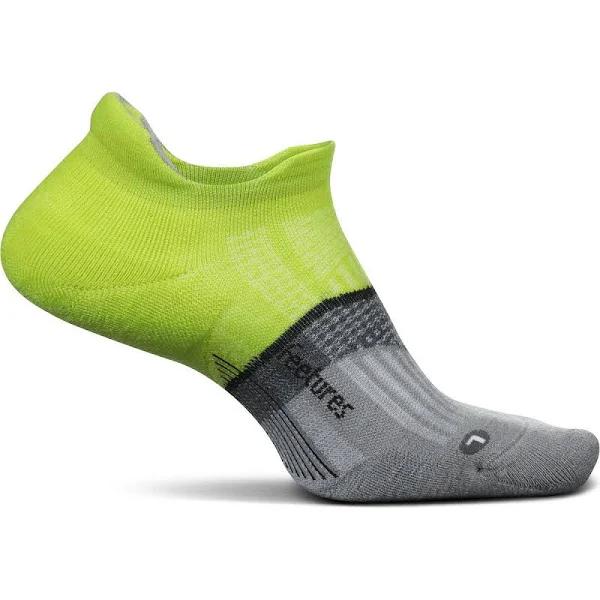 Sale: Feetures Merino 10 Ultra Light Cushion No-Show Tab Running Socks Bio Lime / Medium
