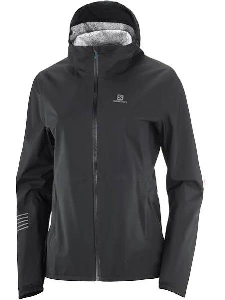 Salomon Bonatti 2.5L Womens Waterproof Jacket - Black/Mallard Blue - M