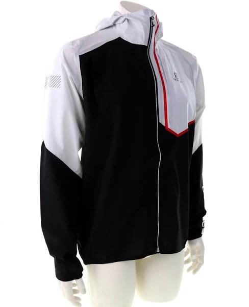 Salomon Bonatti Trail Mens Waterproof Running Jacket - White/Black - M