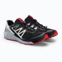 Salomon Men's Sense Ride 4 Black Pearl Blue Poppy Red, 11