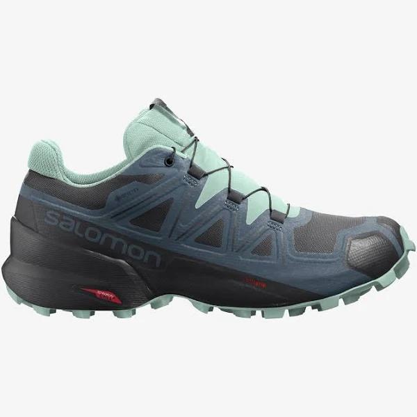 Salomon Speedcross 5 GTX Womens Shoes - Black/Mallard Blue/Yucca - 8US