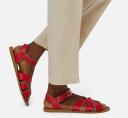 Salt-Water Original Red Leather Strap Sandals