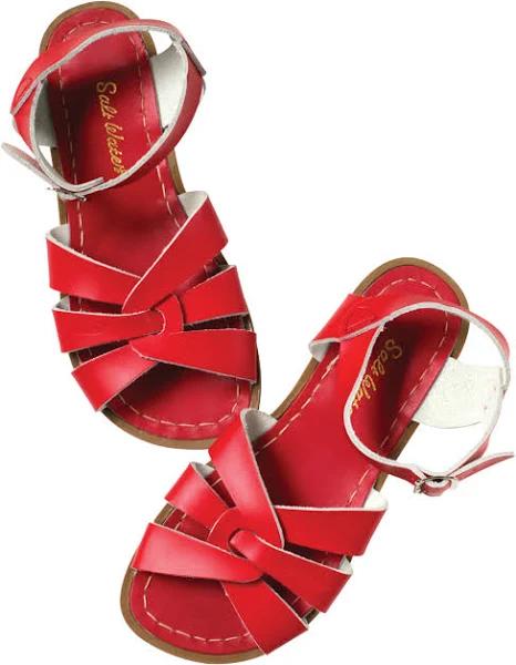 Salt-Water Original Red Leather Strap Sandals