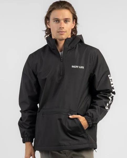 Salty Life Men's Brigantine Hooded Jacket in Black | Size 2XL