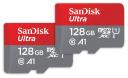 SanDisk 128GB Ultra MicroSDXC 140MBs+Adapt 2Pack