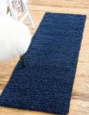 Sapphire Blue Solid Shag Rug 10 ft Runner