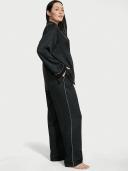 Satin Long Pajama Set, Black, L - Women's Pajama Sets - Victoria's Secret