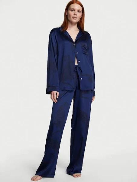 Satin Long Pajama Set , Print, Largereg - Women's Pajamas Sets - Victoria's Secret