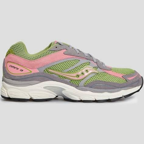 Saucony Men's ProGrid Omni 9 Sneakers in Gray/Green, Size UK 11 | END. Clothing