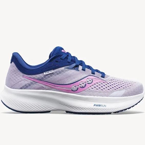 Saucony Ride 16 Shoes Grey Blue Pink Women - 38