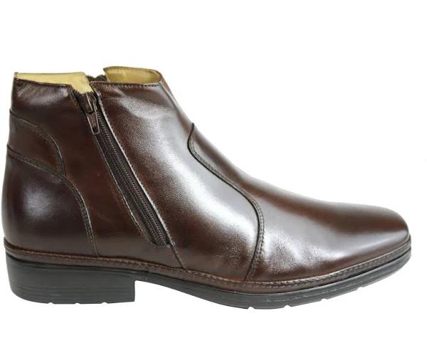 Savelli Noah Mens Comfortable Leather Dress Boots Made in Brazil Brown 9 AUS or 43 EUR