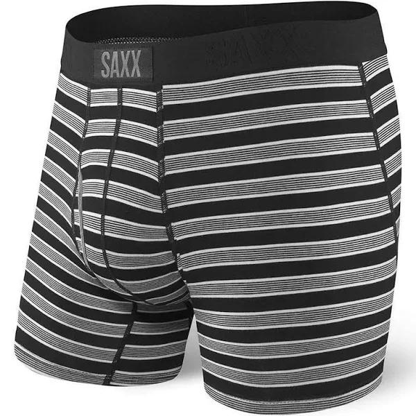Saxx Men's Ultra Boxer Brief Black Crew Stripe XL