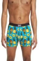 Saxx Men's Ultra Boxer Brief Underwear - Polka Pineapple Blue XL