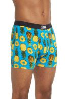 Saxx Men's Ultra Boxer Brief Underwear - Polka Pineapple Blue XL