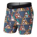 Saxx Quest Boxer Brief Fly Men's Underwear, S Red Solar Stripe