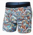 Saxx Quest Boxer Brief Fly Men's Underwear, S Red Solar Stripe