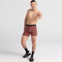 Saxx Quest Boxer Brief Fly Men's Underwear, S Red Solar Stripe