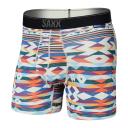Saxx Quest Boxer Brief Fly Men's Underwear, S Red Solar Stripe