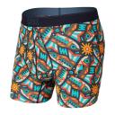 Saxx Quest Boxer Brief Fly Men's Underwear, S Red Solar Stripe