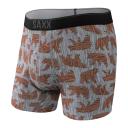 Saxx Quest Boxer Brief Fly Men's Underwear, S Red Solar Stripe