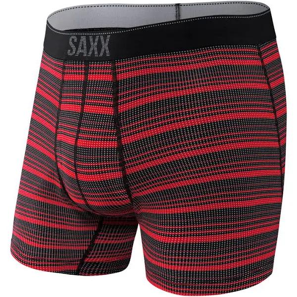 Saxx Quest Boxer Brief Fly - Red Sunrise Stipe - S Size: Small