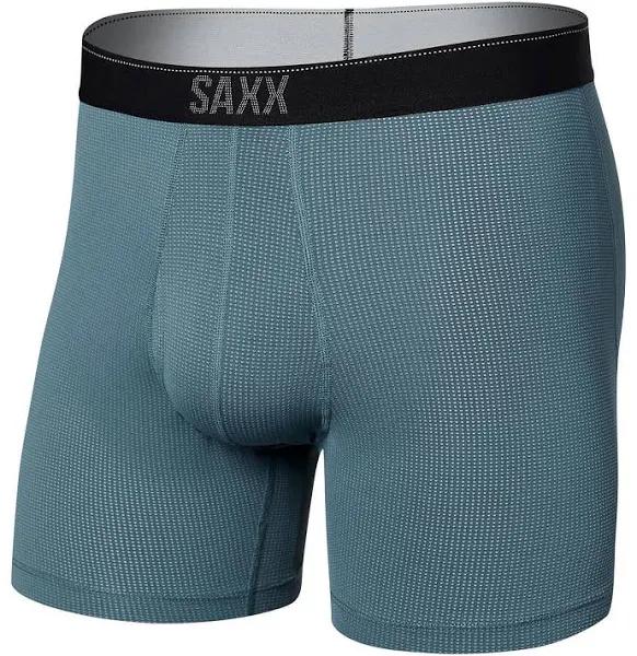 Saxx Quest Quick Dry Mesh Boxer Brief Fly Storm Blue