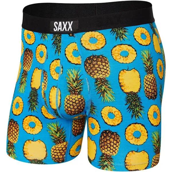 Saxx Ultra Boxer Brief: Polka Pineapple Blue