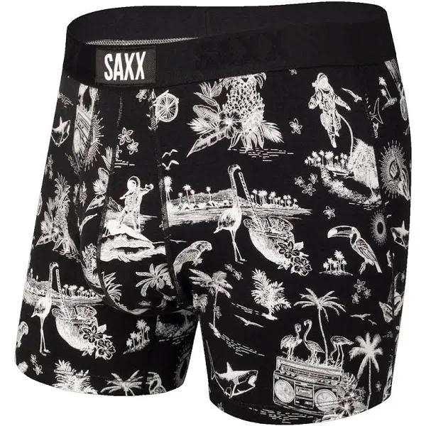 Saxx Ultra Fly Boxer Brief Black Astro Surf And Turf Xl