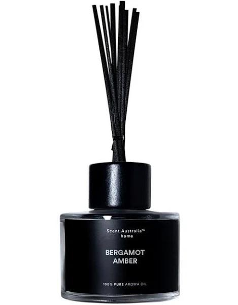 Scent Australia Home Bergamot Amber Reed Diffuser 200ml Blk/white