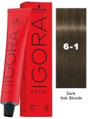 Schwarzkopf Professional Igora Royal Hair Color, 6-1 Dark Ash Blonde - 2.1 fl oz tube