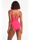 Sea Level Plains Frill One Piece Swimsuit - Hot Pink- Swimwear Galore