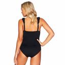 Sea Level Plains Frill One Piece Swimsuit - Navy- Swimwear Galore