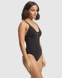 Seafolly Seafolly Collective Deep V One Piece , Black, Size 18