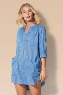 Seafolly Womens Chambray Boyfriend Cotton Beach Shirt XS