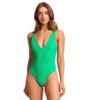 Seafolly Womens Tango Sea Dive V-Neck Swimsuit 12