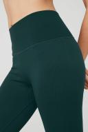 Seamless High-Waist Ribbed Legging in Midnight Green, Size: Medium | Alo Yoga