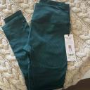 Seamless High-Waist Ribbed Legging in Midnight Green, Size: Medium | Alo Yoga
