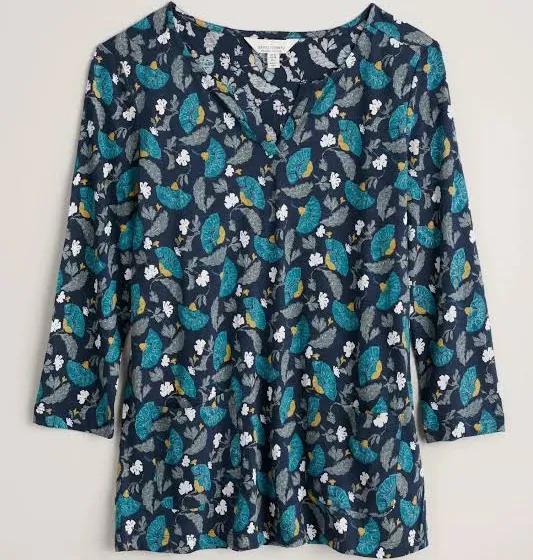 Seasalt Cornwall Gypsophilia Top in Inky Brocade Maritime 14