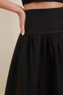 Seed Heritage Core Linen Gathered Maxi Skirt Black 12