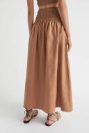 Seed Heritage Core Linen Gathered Maxi Skirt in Auburn Brown 10