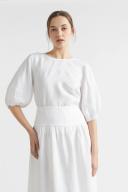 Seed Heritage Core Linen Gathered Maxi Skirt in Whisper White 10