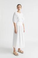 Seed Heritage Core Linen Gathered Maxi Skirt in Whisper White 10