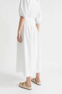 Seed Heritage Core Linen Gathered Maxi Skirt in Whisper White 16